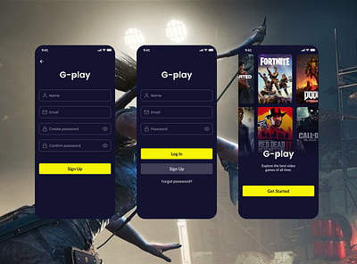 G-play Gaming App design game design game ui game ux mobile app ui ui design uiux user interface ux design uxui
