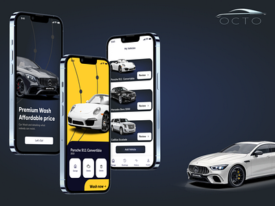 Booking app for OCTO car wash and detailing center app booking car carwash design detailing figma ui ux