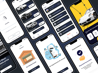 Carwash app with online booking app branding design graphic design logo ui