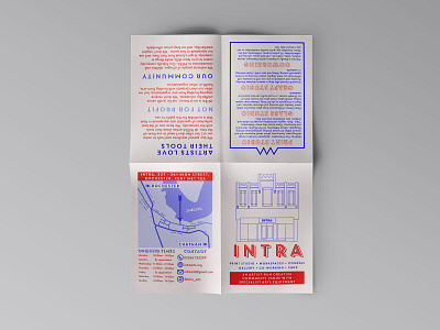 INTRA: Risograph Leaflet advertising art arts venue branding flyer flyer design folded leaflet graphic design leaflet leaflet design print print design