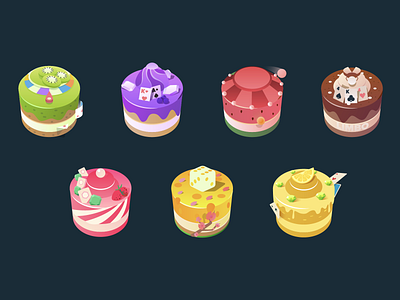 Cakes Series - Birthday Event achievements birthday birthday cake game design games icon illustration sweets