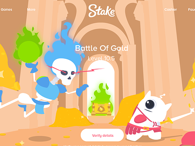 Battle of Gold fighting gold mascot ship skeleton treasure warriors