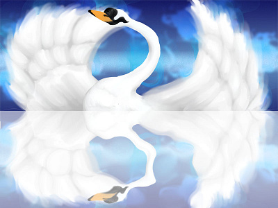 Swan animal clipstudio digital illustration photoshop reflect swan