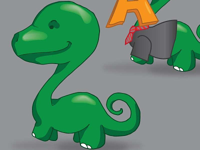 Dinosaur animal chibi cute dino dinosaur green illustrator