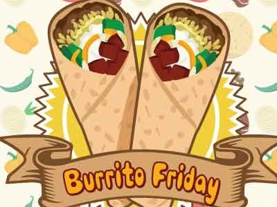 Burrito 02 burrito food fun illustrator logo practice ribbon tortilla vector