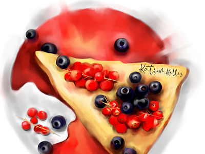 cheesecake with berries cheesecake graphic design illustration