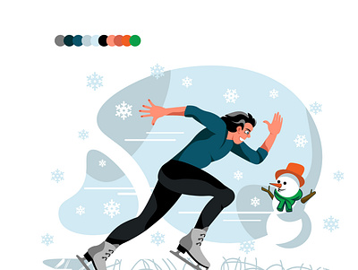 skating man animation graphic design illustration motion graphics skates skating man snowman