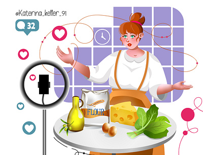 woman cook animation branding cook food graphic design kitchen projects