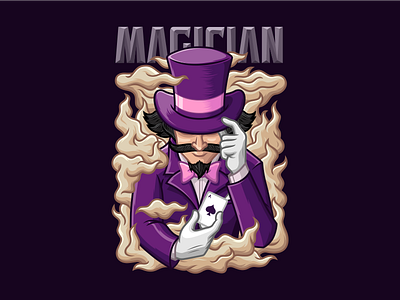 Magician card magic magician purple retro t shirt