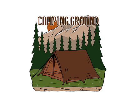 Camping Ground animation artwork branding camping design fine art graphic design icon illustration logo motion graphics natural outdoor t shirt typography vintage vintage logo