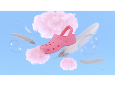 Clouds, feathers and bubbles 3d 3d clouds bubble cinema 4d crocs feather