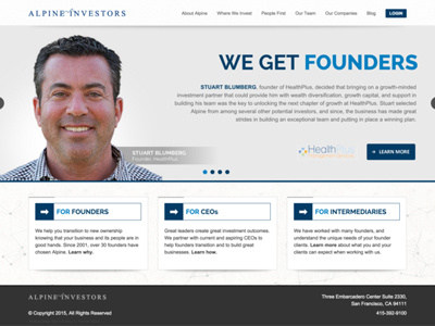 Alpine Investors Web Design css design html5 web website wordpress