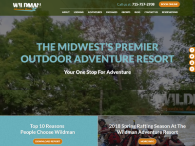 Wildman Adventure Resort html5 web design wordpress