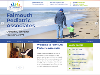 Falmouth Pediatrics design web design wordpress