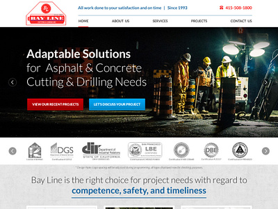 Bay Line Cutting & Coring, Inc. design responsive web design wordpress