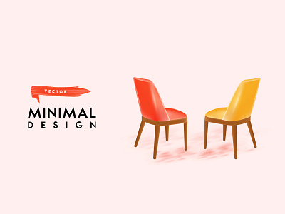 Realistic 3d chair isolated background