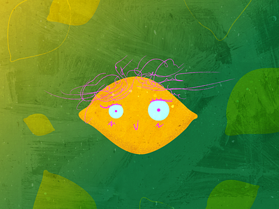 when life gives you lemons, you draw cute things (^: citrus design fruit green illustration illustrator lemon texture