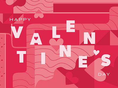 Happy Valentine's Day Shot 1! 💕 design flat greeting card holiday illustration love pink red valentine valentines day