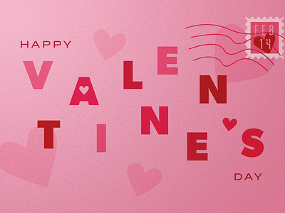 Happy Valentine's Day Shot 2! 💕 design flat greeting card illustration love pink red valentine valentine card valentines day vector