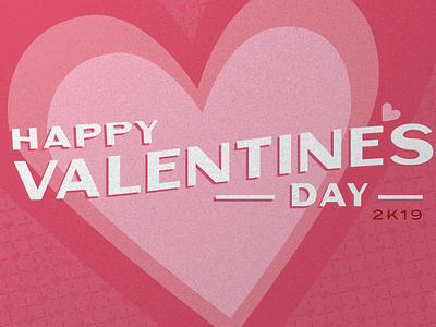 Happy Valentine's Day Shot 3! 💕 cottage sans design flat graphic design greeting card heart hearts illustration love pink red typography valentine card valentines day vector
