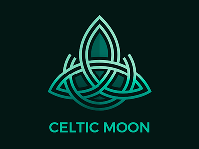 Celtic Moon Logo celtic celtic weave green irish logo modern moon ornament trinity triquetra viking
