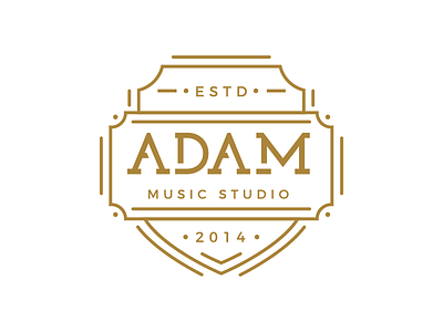 Adam Music Studio Badge adam badge gold golden lines logo modern music music studio