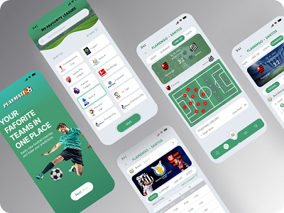 Playmate branding footbal graphic design logo mobile motion graphics ui