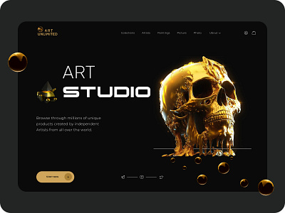 Art Unlimited - Main Page art branding design graphic design illustration landing landingpage logo mainpage mobile motion graphics ui ux vector