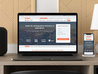 Location page design for a UK Immigration Solicitor's company