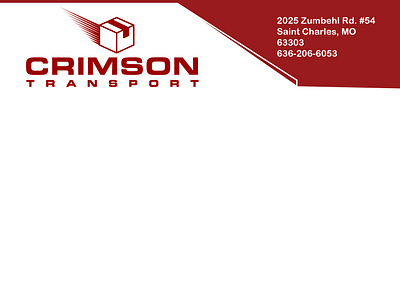 Crimson Transport Letterhead branding design graphic design icon illustration letterhead logo typography vector