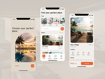 Hotel Booking App Concept app booking travelling uiux ux