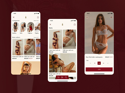 Lingerie redesign concept app e-commerce app clothes design e-commerce filter lingerie search shop store ui uiux ux