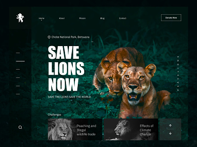 Day 14 - Save Lions - Website UI Header Practice creative header landing page minimal modern ui uidesign uiux userinterface websiteheader