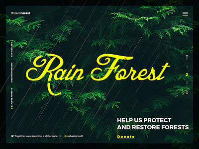 Save Forest Website Header UI clean desktop forest website ui homepage inspiration interface landing modern ui ux website ui