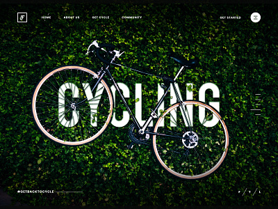 Cycling Hero Image clean creative design header landing page modern ui uidesign uiux userinterface ux websiteheader websiteui