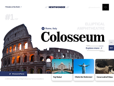 Day 3 - New 7 Wonders of the World Website UI