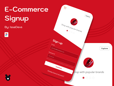 Signup page for an e-commerce app app branding design ui ux