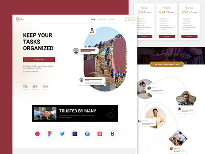 Task Management Platform Landing Page app design graphic design landing page task management ui ux web design