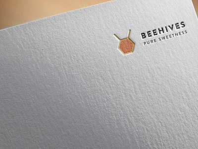 Bee hive logo letterpress mockup