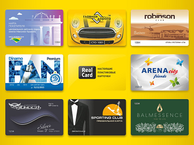 Design layouts of plastic cards for the company Real Card