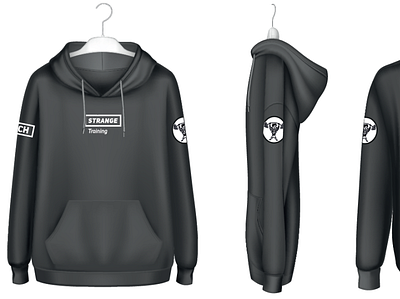 Strangetraining_merch_hoodie branding graphic design