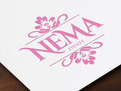 Nema Events artwork branding clean design esolz esolzlogodesign event company flat floral illustrations logo logo design pink professional simple sketch typography ui vector