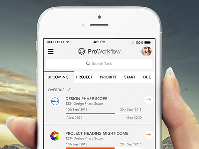 Concept for ProWorkFlow app app design clean iphone workflow