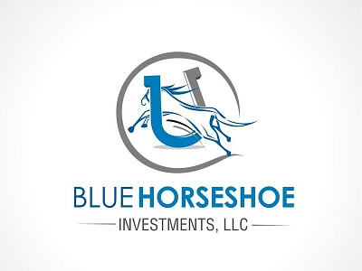 Blue Horse Shoe Investments branding clean design esolz esolzlogodesign icon illustrations logo logo design professional simple ui ux vector