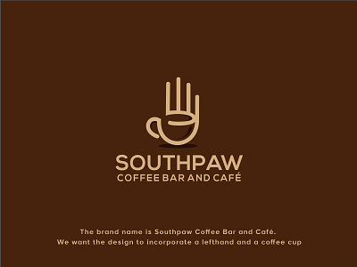SouthPaw branding cafe coffee coffee bar coffeecup esolz icon lefthand logo design vector