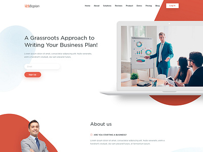 123 Bizplan - Website Design business plan clean design esolz esolzwebdesign illustration professional simple startup branding typography ui ux vector