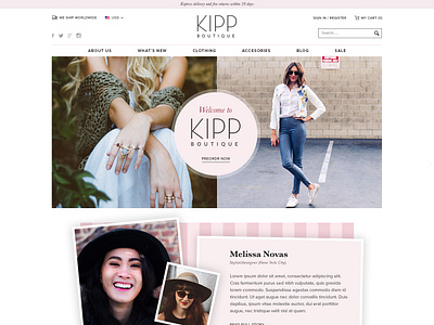 KIPP Boutique accessories boutique branding clean clothing design e commerce esolzwebdesign professional simple ui ux web website