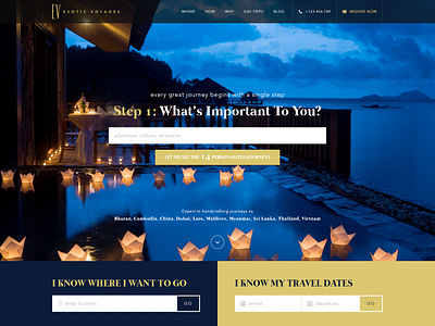 Exotic Voyages - Home Page Design