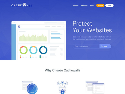 Cache Wall - Home Page Design branding clean design esolz esolzwebdesign professional simple typography ui ux web webpage website protection websitedesign