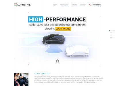 Lumotive esolz home page professional technology web page design webdesign website design